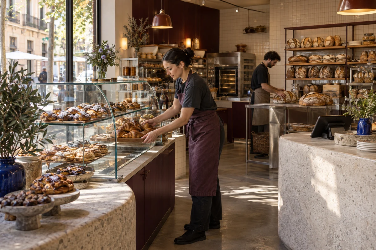 Escena ilustrativa de una panadería artesana
